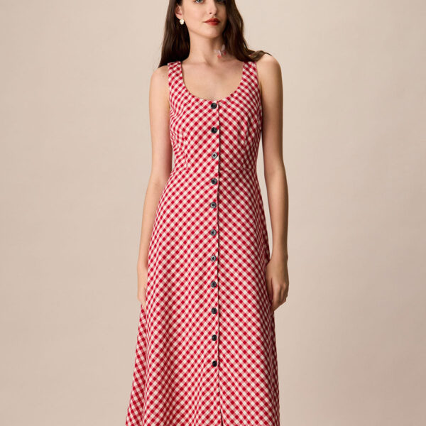 Fabric:This Plaid Midi Dress is made of Polyester. Polyester is an artificial fiber that feels soft