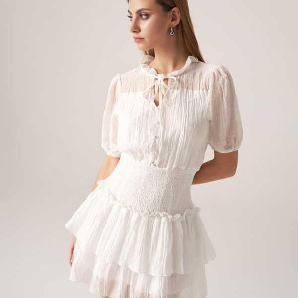 Fabric Stretch: No Stretch Sleeve Type: Puffed Sleeve Embellishment: Tie