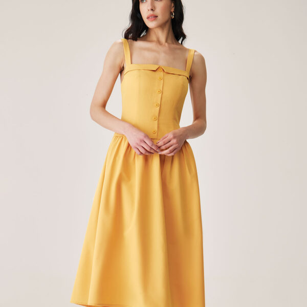 Fabric:This Slip Midi Dress is made of Polyester. Polyester is an artificial fiber that feels soft