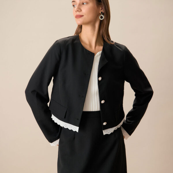 Fabric:This Contrasting Jacket is made of Polyester and Viscose. Polyester is an artificial fiber that feels soft