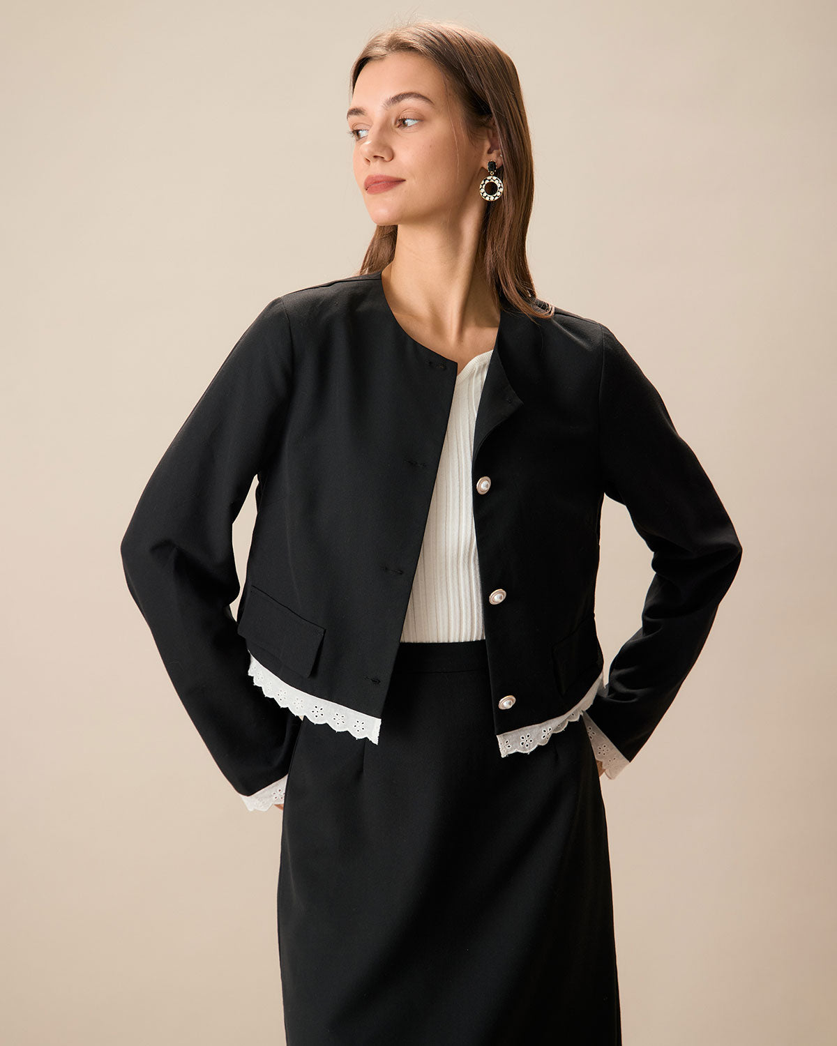 Fabric:This Contrasting Jacket is made of Polyester and Viscose. Polyester is an artificial fiber that feels soft