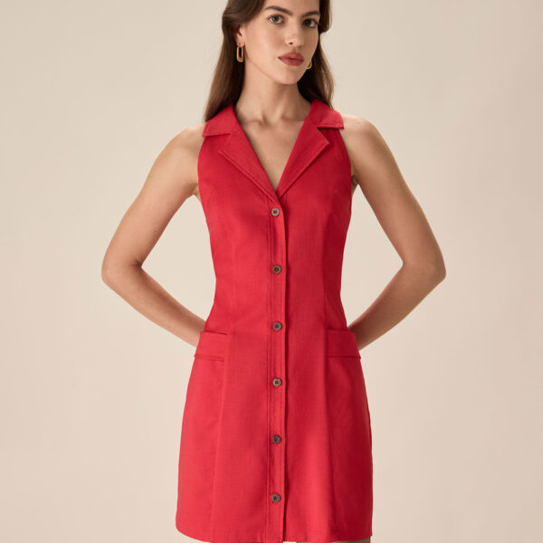 Fabric:This Button Mini Dress is made of Polyester and Spandex. Polyester is an artificial fiber that feels soft