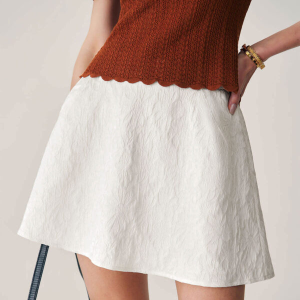 Fabric:This A-Line Mini Skirt is made of Polyester. Polyester is an artificial fiber that feels soft
