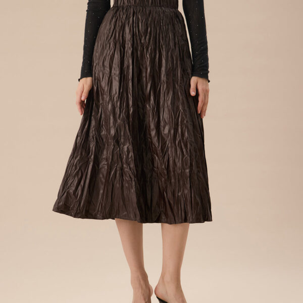 Fabric:This Ruched Midi Skirt is made of Polyester. Polyester is an artificial fiber that feels soft