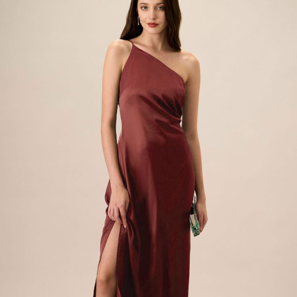 Fabric:This Satin Maxi Dress is made of Polyester and Spandex. Polyester is an artificial fiber that feels soft