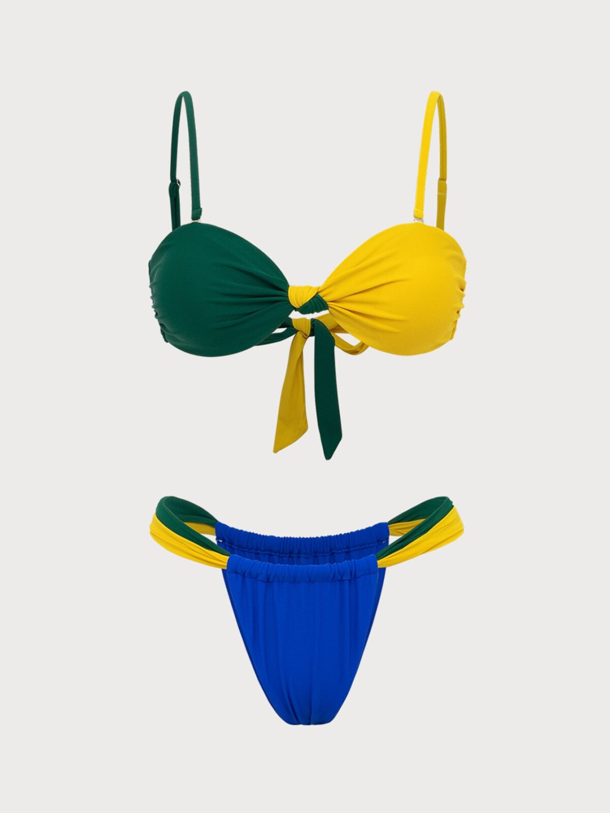 Back Neckline: Strap Fabric Stretch: High Stretch Waist: Low Waisted Closure Type: Elastic Waist Pattern Type: Solid Embellishment: Contrasting colors