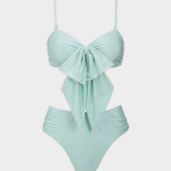 Back Neckline: Strap Fabric Stretch: High Stretch Waist: High Waisted Closure Type: Elastic Waist Pattern Type: Solid Embellishment: Bowknot