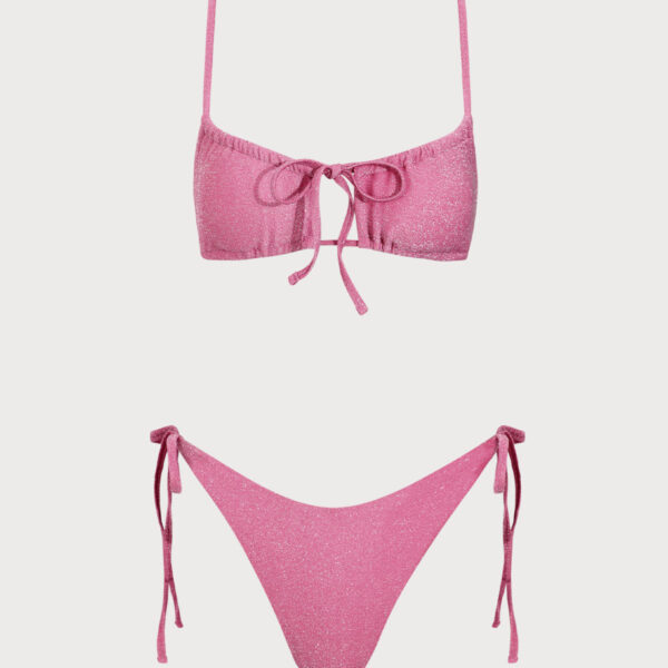 Back Neckline: X Cross Fabric Stretch: Medium Stretch Waist: Low Waisted Closure Type: Drawstring Pattern Type: Solid Embellishment: Knot