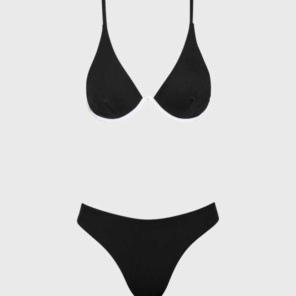 Back Neckline: Strappy Fabric Stretch: High Stretch Waist: Low Waisted Closure Type: Drawstring Pattern Type: Solid Embellishment: Contrasting colors