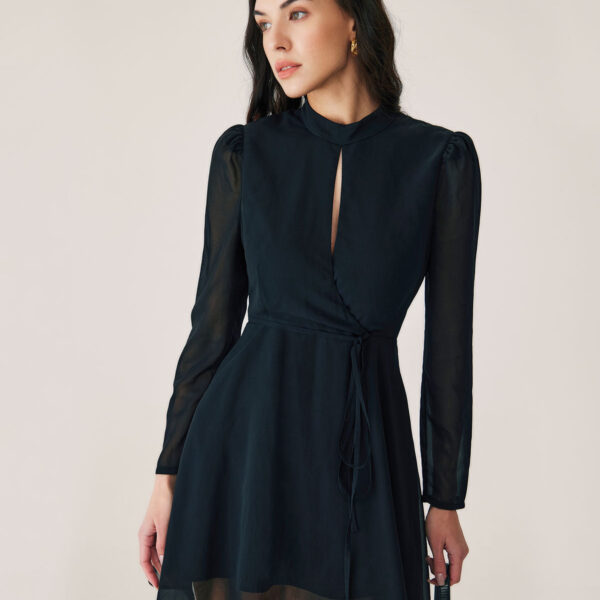 Fabric:This Wrap Mini Dress is made of Polyester. Polyester is an artificial fiber that feels soft