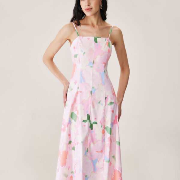 Fabric:This Slip Midi Dress is made of Polyester. Polyester is an artificial fiber that feels soft