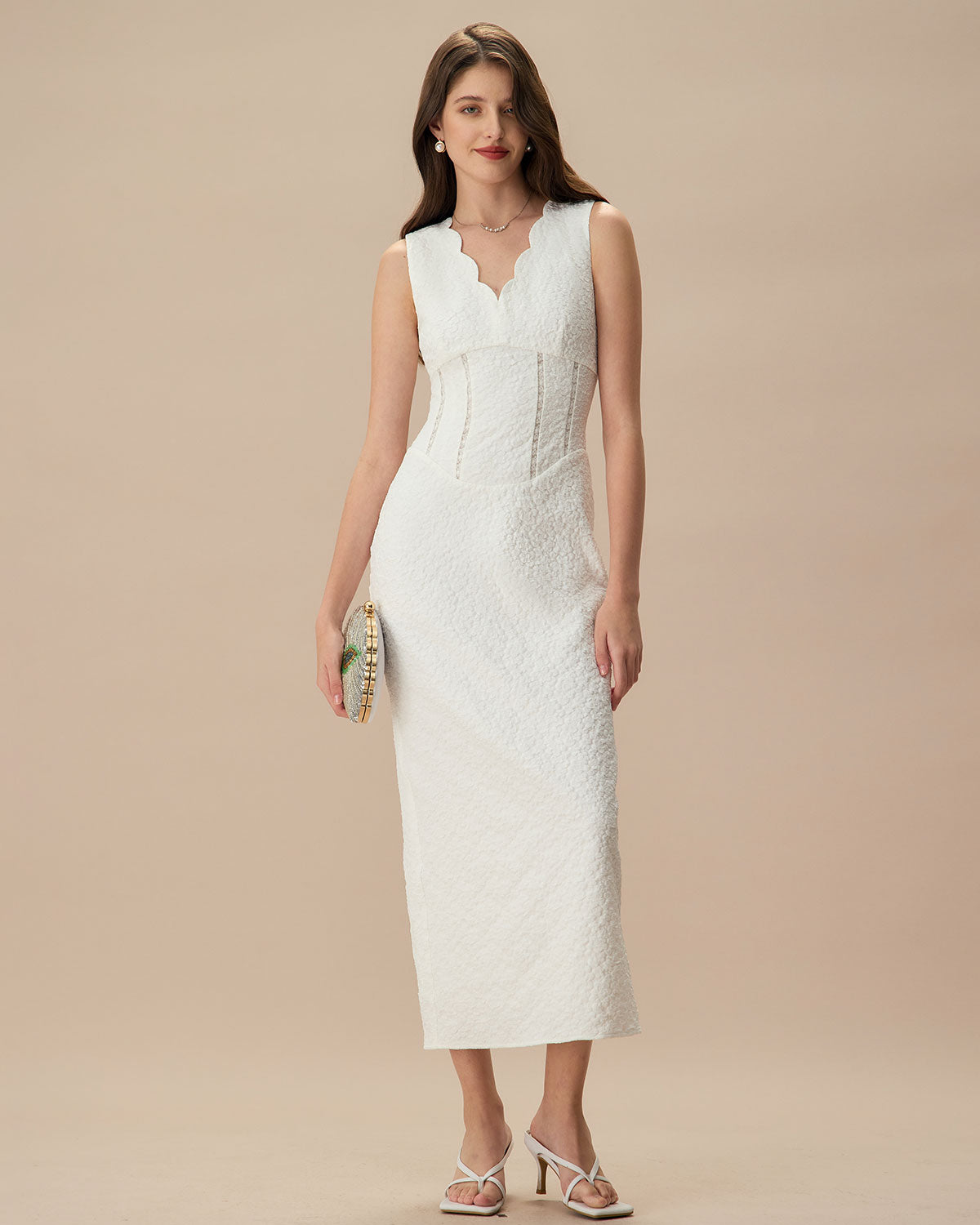 Fabric:This Jacquard Maxi Dress is made of Polyester and Spandex. Polyester is an artificial fiber that feels soft