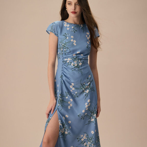 Fabric:This Floral Midi Dress is made of Polyester. Polyester is an artificial fiber that feels soft